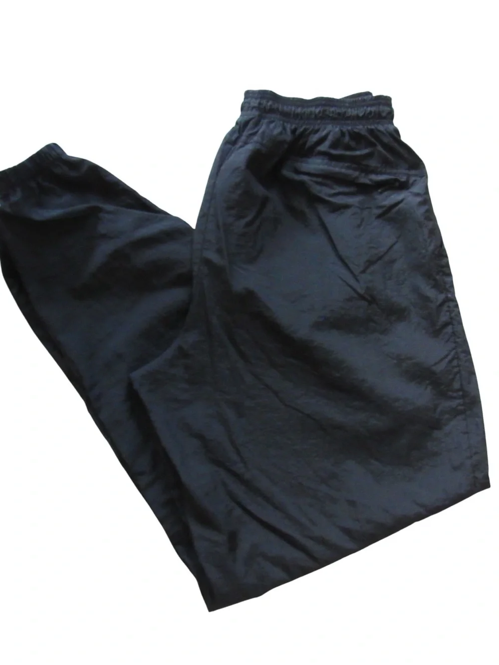 Nike Vintage Nylon Track Pants Large Black Lightweight Stretch Athletic Workout
